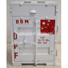 Iron Container Cabinet Painted White Color